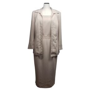 Blessings from Heaven 3-Piece Taupe Formal Ensemble Sz 14W Retro Y2K Churchwear